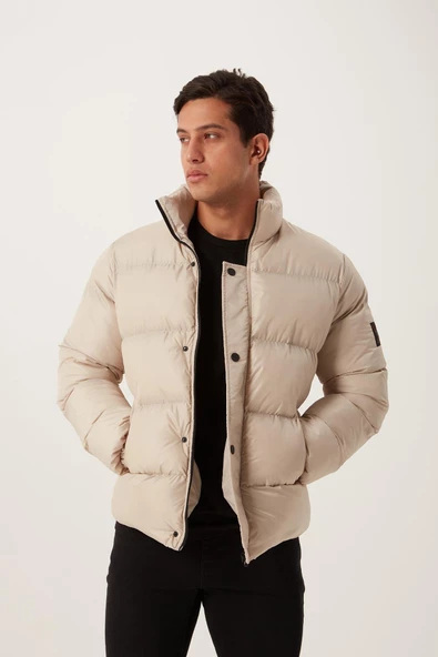 Erkek Regular Fit Şişme Mont Taş - 7