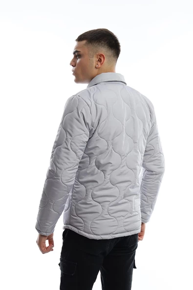 Erkek Regular Fit Kapitone Mont Gri - 5