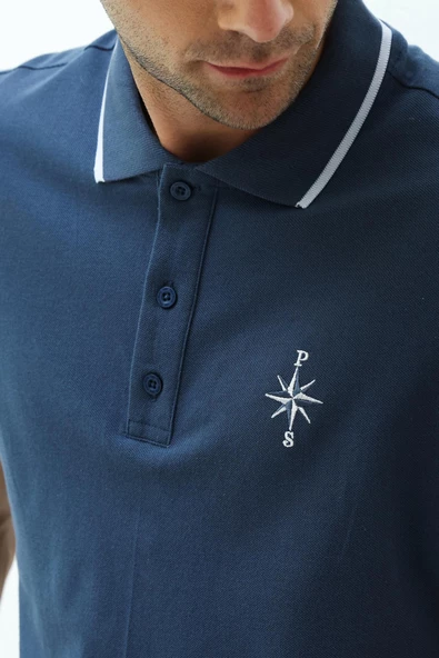 Erkek Polo Yaka Regular Fit T-Shirt Petrol - 2