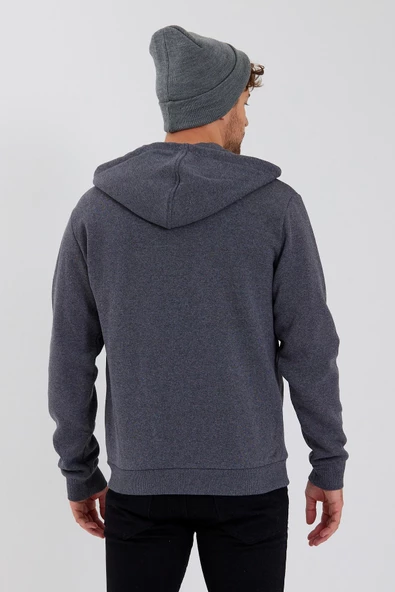Age Of State Nakışlı Fermuarlı 3 İplik Sweatshirt Antrasit - 10