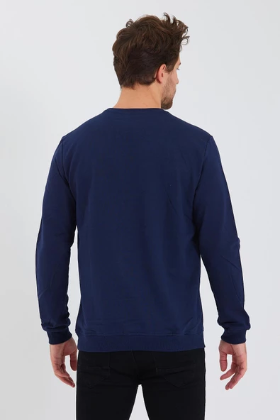 Erkek Baskılı Sweatshirt  Lacivert - 12