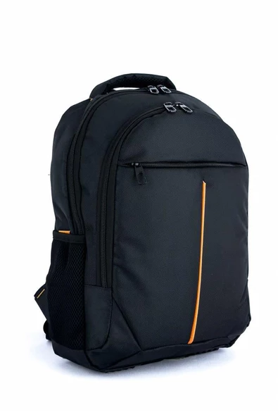 3 Bölmeli Sırt Çantası (Laptop Bölmeli) Siyah-Turuncu 5151 - 2