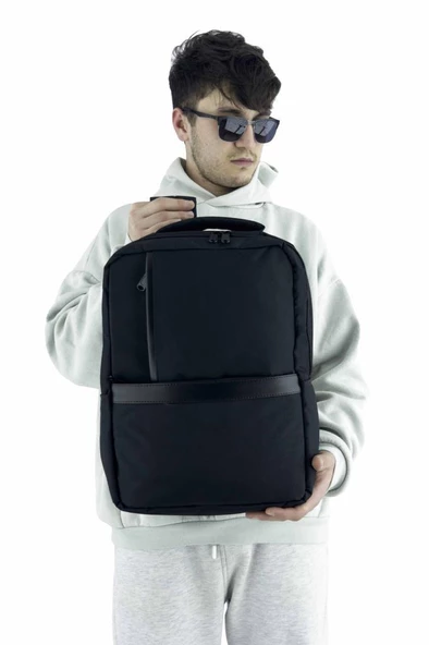 3 Bölmeli Sırt Çantası (Laptop Bölmeli) Siyah 5152 - 5