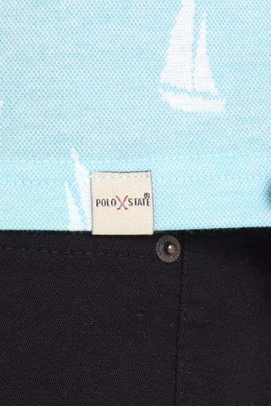 Erkek Jakarlı Basic T-shirt Mavi - Resim 11