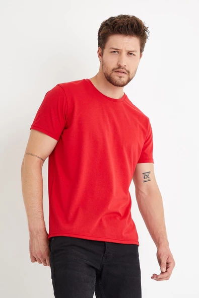 Erkek Siyah-Beyaz-Kırmızı-Mavi-İndigo 5'li Tişört Paketi - Resim 5