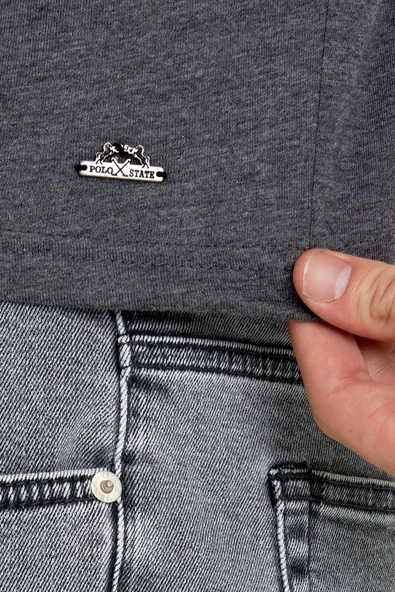 Erkek Oversize Baskılı T-shirt Antrasit - 4