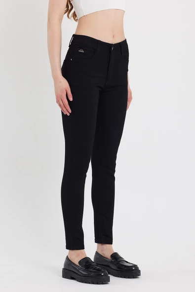 Kadın Gabardin Kumaş Pantolon Siyah - 2