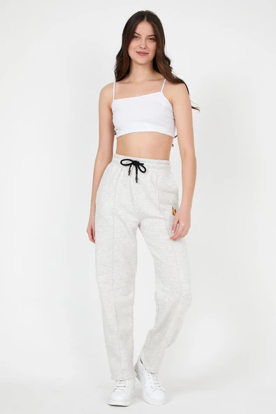 Kadın Eşofman Altı 3 İplik Gri Melanj - Resim 8