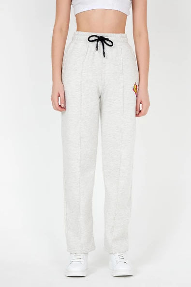 Kadın Eşofman Altı 3 İplik Gri Melanj - Resim 11