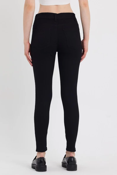 Kadın Gabardin Kumaş Pantolon Siyah - 5