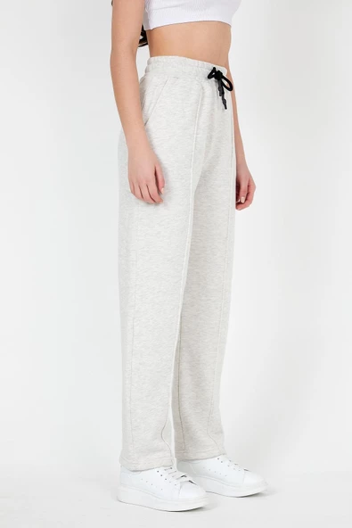 Kadın Eşofman Altı 3 İplik Gri Melanj - Resim 7