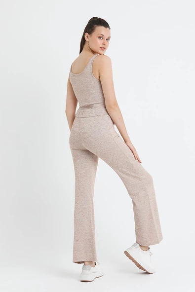 Kadın Fermuarlı Crop  Kum Rengi - Resim 12