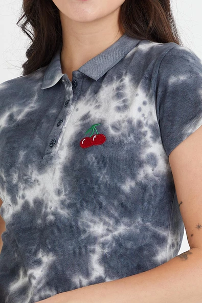 Kadın Batik Yıkamalı t-shirt  Siyah - 9
