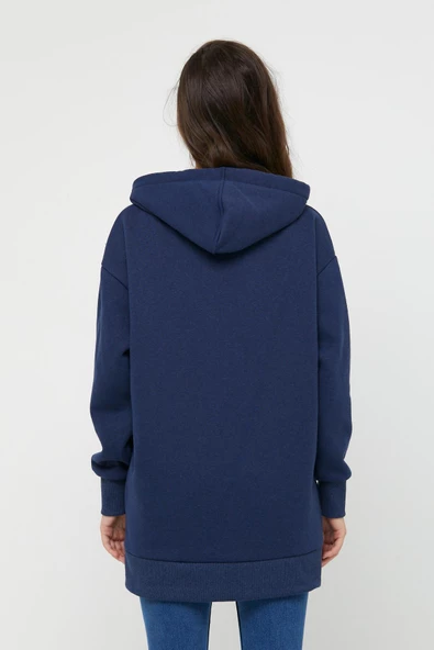 Ünisex Fermuarlı Sweatshirt  İndigo - 8