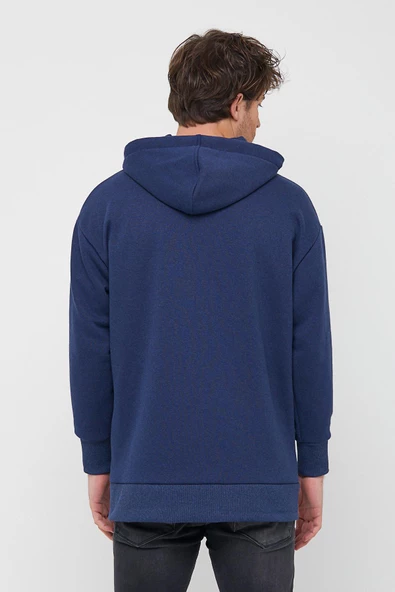 Ünisex Fermuarlı Sweatshirt  İndigo - 3
