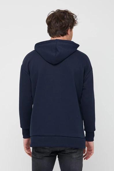 Ünisex Fermuarlı Sweatshirt  Lacivert - 7