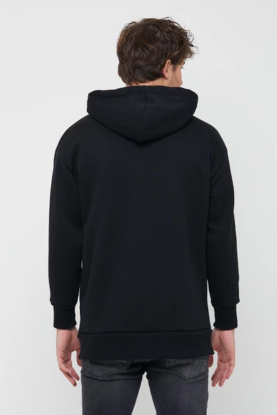 Ünisex Fermuarlı Sweatshirt  Siyah - 3