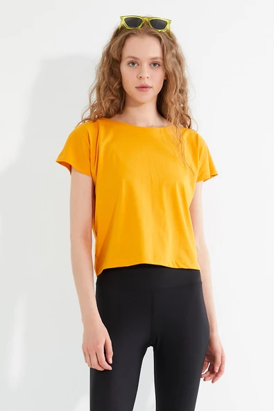 Kadın T-shirt Sarı - 6