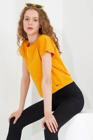 Kadın T-shirt Sarı - 7