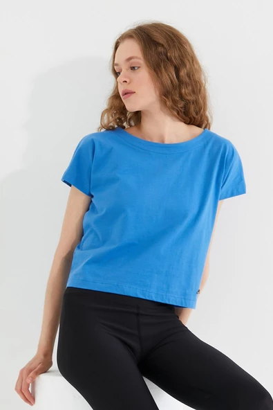 Kadın T-shirt Mavi - Resim 3