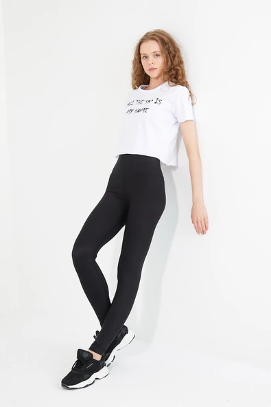 Kadın Baskılı T-shirt Beyaz - Resim 3