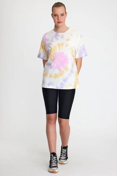 Kadın Batik Yıkamalı Oversize Pembe - Resim 9