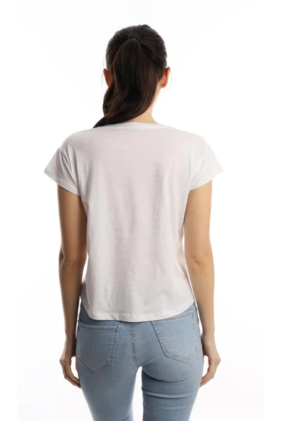 Kadın You Are So Lovely Baskılı Tişört Beyaz - Resim 5