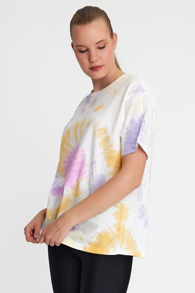 Kadın Batik Yıkamalı Oversize Pembe - Resim 3