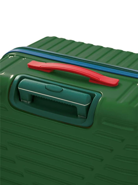 Büyük Ve Orta Boy 2'li Valiz Seti %100 Polikarbon Valiz 4x2 Teker Yeşil 1088 - Resim 5