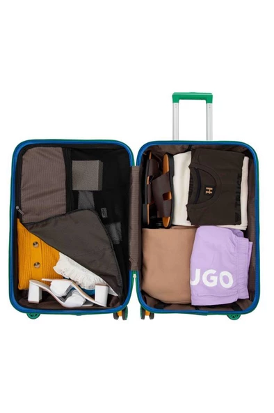 Büyük Ve Orta Boy 2'li Valiz Seti %100 Polikarbon Valiz 4x2 Teker Yeşil 1088 - Resim 11