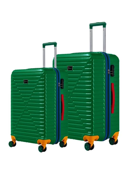 Büyük Ve Orta Boy 2'li Valiz Seti %100 Polikarbon Valiz 4x2 Teker Yeşil 1088 ürün görseli