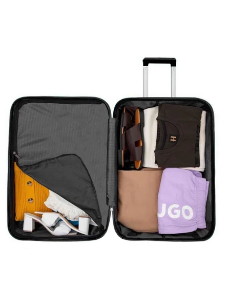 2'li Valiz Seti Orta Boy - Kabin Boy Siyah 1167 - Resim 4