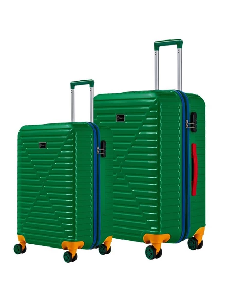 Orta Ve Kabin Boy 2'li Valiz Seti %100 Polikarbon Valiz 4x2 Teker Yeşil 1088 ürün görseli