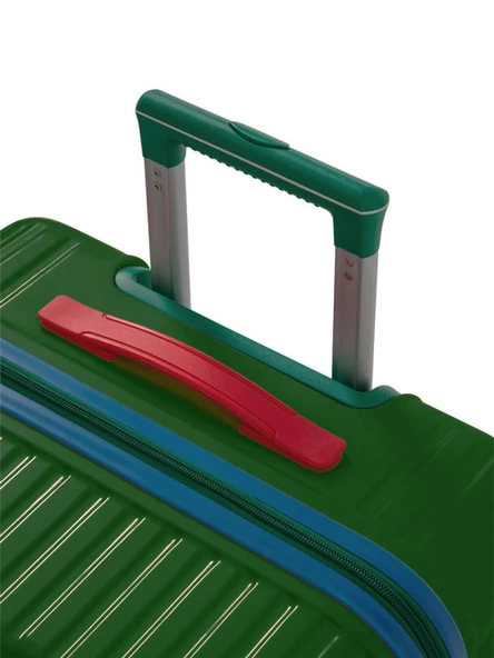 Büyük Ve Orta Boy 2'li Valiz Seti %100 Polikarbon Valiz 4x2 Teker Yeşil 1088 - Resim 6