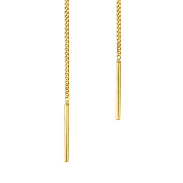 14 Ayar Altın Sallantı Zincir Tek Küpe 0,60 Gr - 5