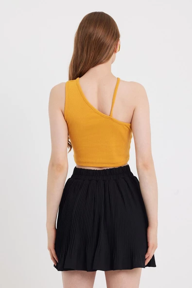 Kadın Askılı Crop Kaşkorse   Sarı - 4