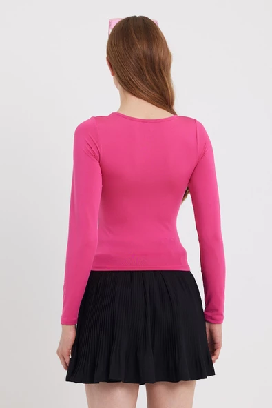 Kadın allegro T-shirt Pembe - 4