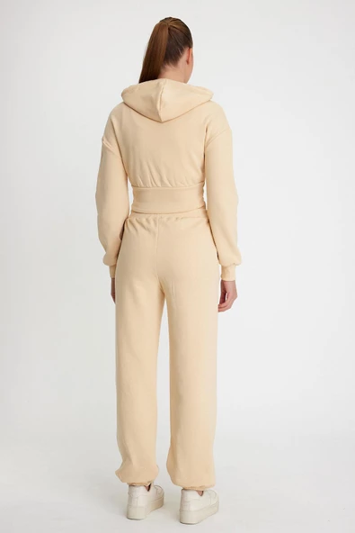 Kadın Korse Detaylı Sweatshirt Ekru - 4