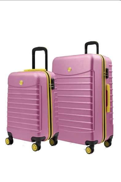 2'li Valiz Seti Orta Boy - Kabin Boy Pembe 1168