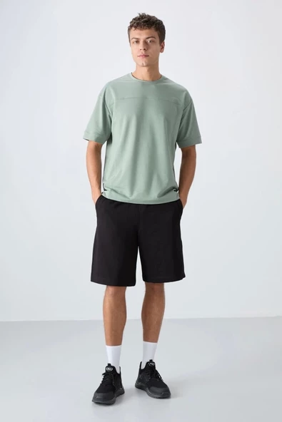 TOMMY LIFE Siyah Pamuklu Kalın Yumuşak Dokulu Comfort Fit Basic Erkek Şort - 81260 - 4