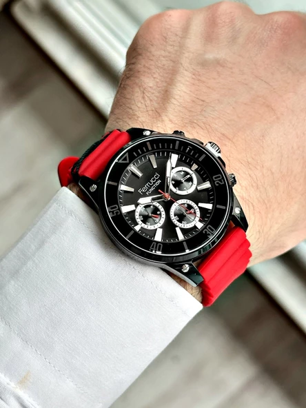 Ferrucci Function FCF.03345FS.04 Silikon Kordon Erkek Kol Saati - Resim 3
