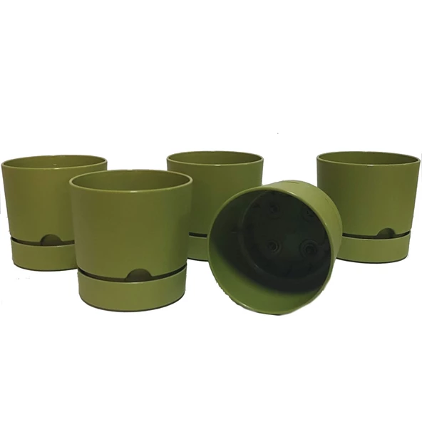 Poliwork 5 li Begonya 12 cm Plastik Renkli Tabaklı Saksı - 2