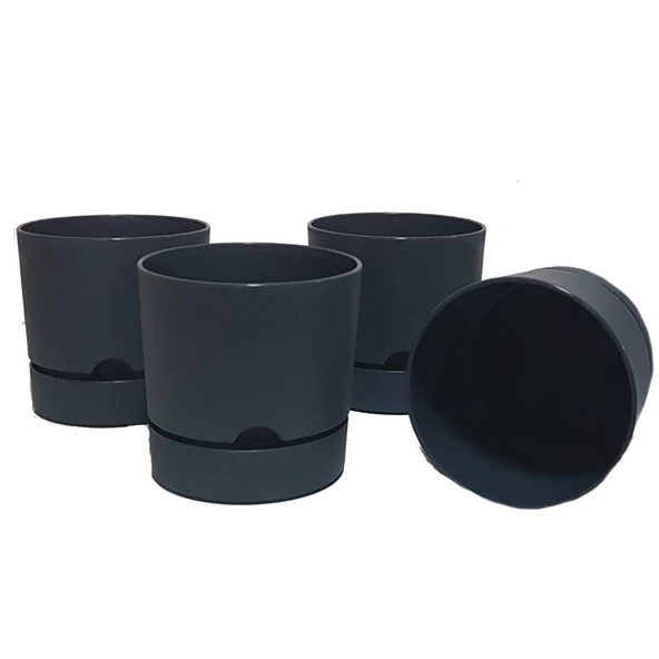 Poliwork 4 lü Begonya 15 cm Renkli Plastik Tabaklı Saksı - 2