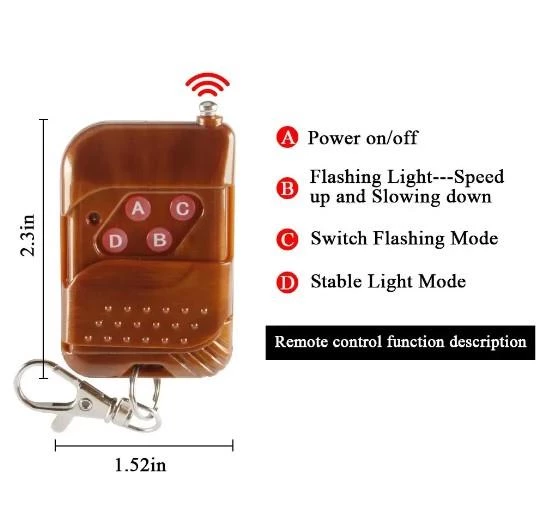 Profesyonel 4'lü Kırmızı-Mavi Çakar Kumandalı - 3