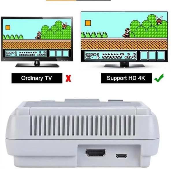 BYOZTEK 621 Retro HD Super Mini Konsol  1080P TV AV/HDMI  621 8Bit Games  - 3