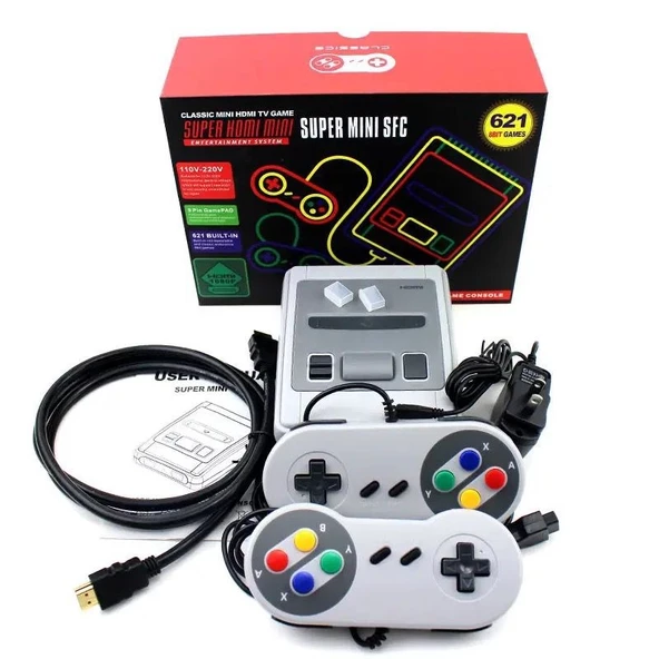 BYOZTEK 621 Retro HD Super Mini Konsol  1080P TV AV/HDMI  621 8Bit Games  - 6