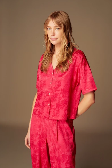 Pijama Takım Pantolon Bluz 1502 - 2'li Set Fuşya - 2