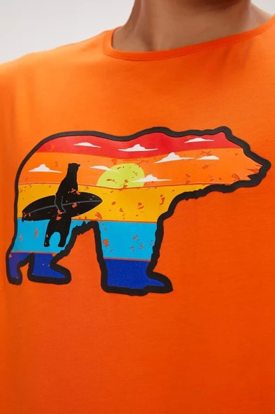 Bad Bear GLEEN T-SHIRT ORANGE Erkek Tişört Turuncu S-XXL - 4