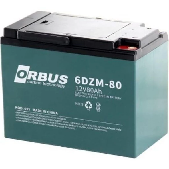 12 VOLT 80 AMPER JEL ELEKTRİKLİ BİSİKLET AKÜSÜ ORBUS-222*122*176 13.5KG