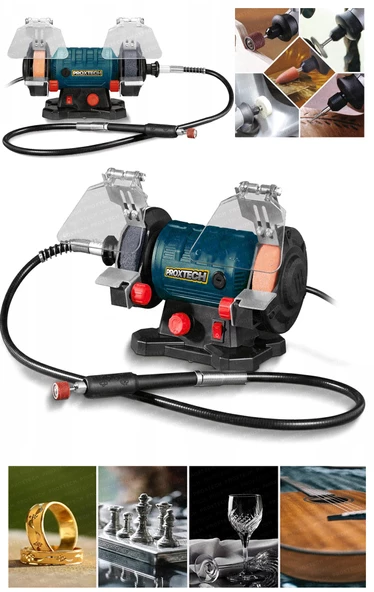 Premium Turbo Motorlu Devirli Çark Motoru Dramel  Zımpara Bileme Gravür Cam Oyma Taşlama Kiti - Resim 2